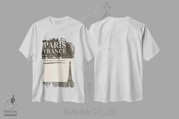 تیشرت سفید طرح دار سفر مینیمال، تزئینی اثر پیج ترنر | immage.ir