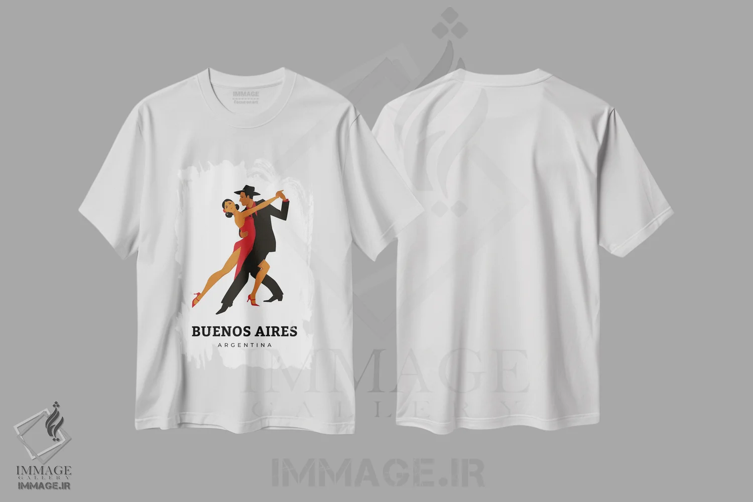 تیشرت سفید طرح دار رقص تانگو آرت دکو در بوینس آیرس آرژانتین، آرت دکو اثر پیج ترنر | immage.ir
