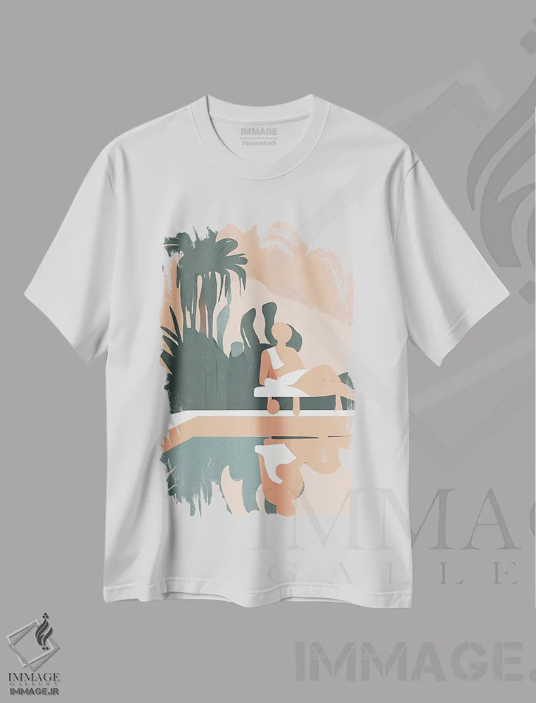 تیشرت سفید طرح دار کانکون، تزئینی اثر پیج ترنر | immage.ir