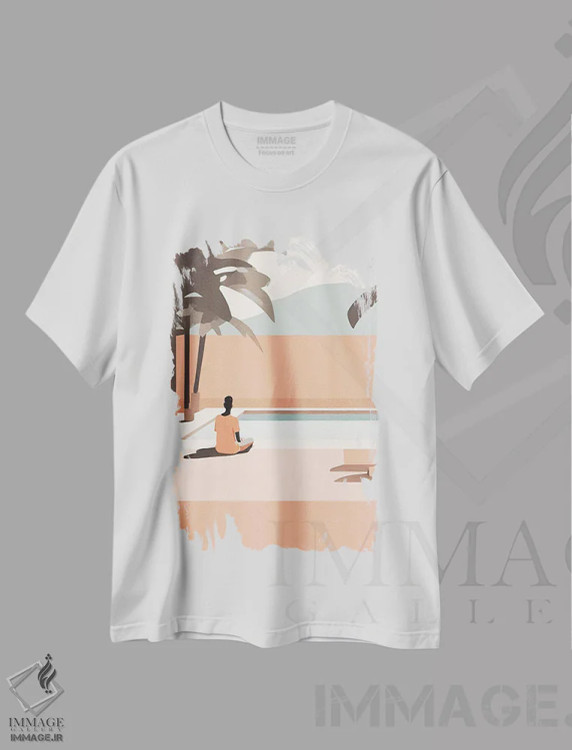 تیشرت سفید طرح دار سان رمو، تزئینی اثر پیج ترنر | فروشگاه ایماژ