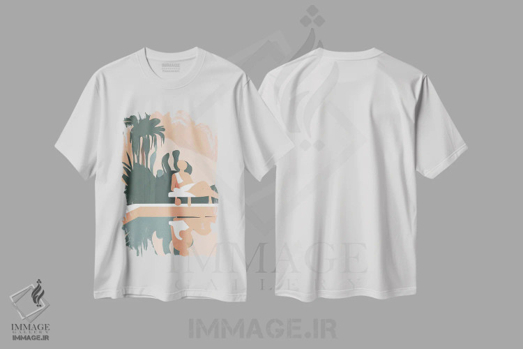 تیشرت سفید طرح دار کانکون، تزئینی اثر پیج ترنر | immage.ir