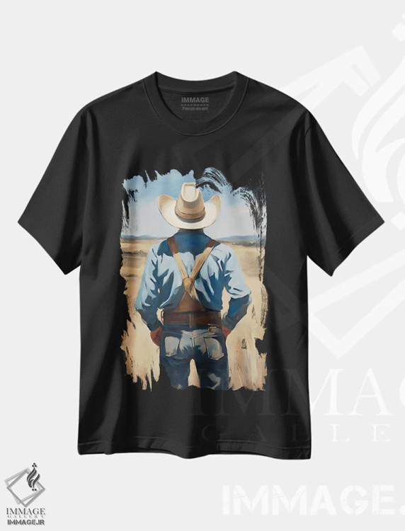 تیشرت مشکی طرح دار مزرعه، هنر دیجیتال اثر پیج ترنر | فروشگاه ایماژ