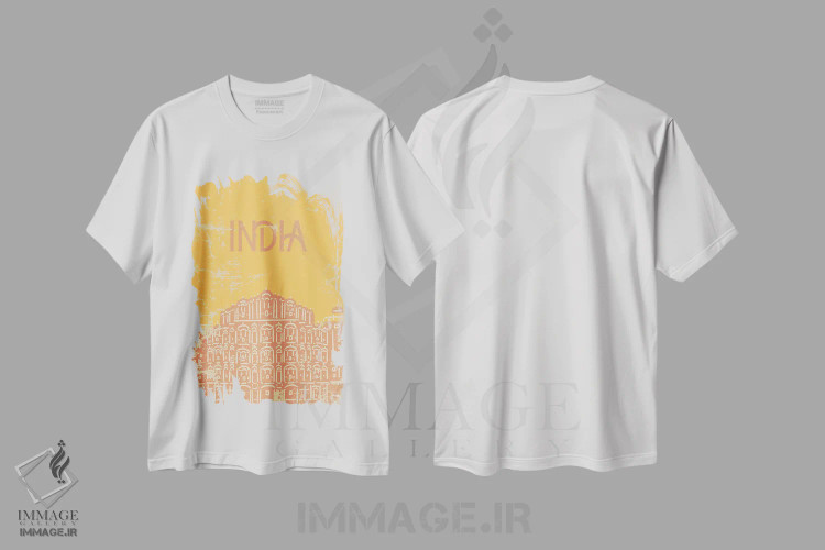 تیشرت سفید طرح دار هند، هنر دیجیتال اثر پیج ترنر | immage.ir