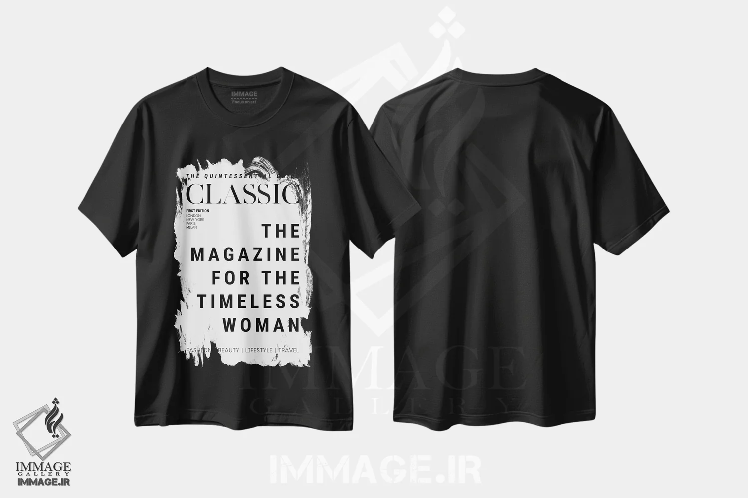 تیشرت مشکی طرح دار آثار پیج ترنر - فروشگاه ایماژ