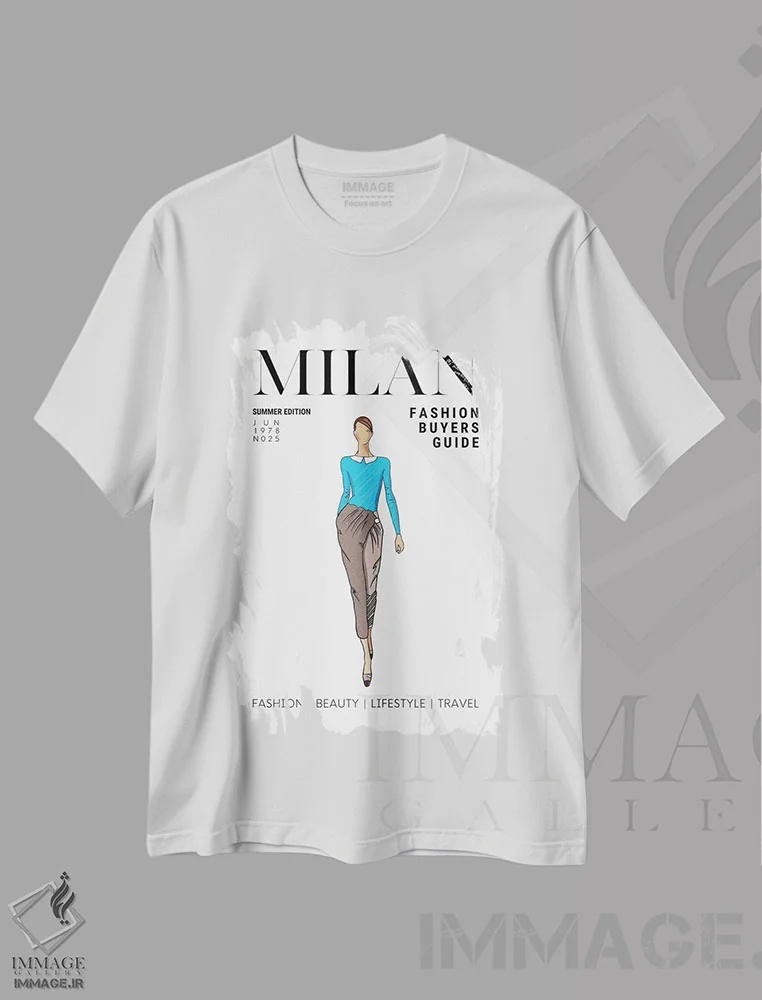 تیشرت سفید طرح دار آثار پیج ترنر - immage.ir