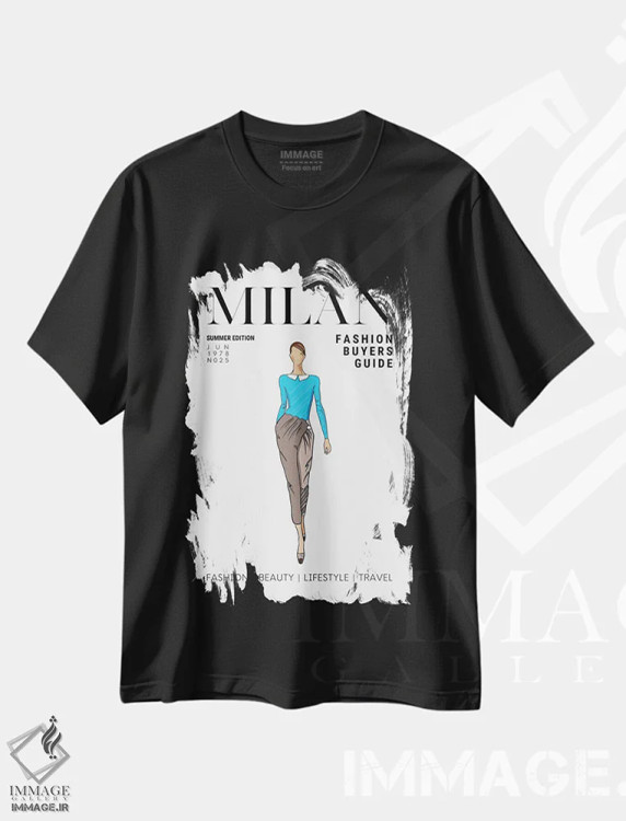 تیشرت مشکی طرح دار آثار پیج ترنر - فروشگاه ایماژ