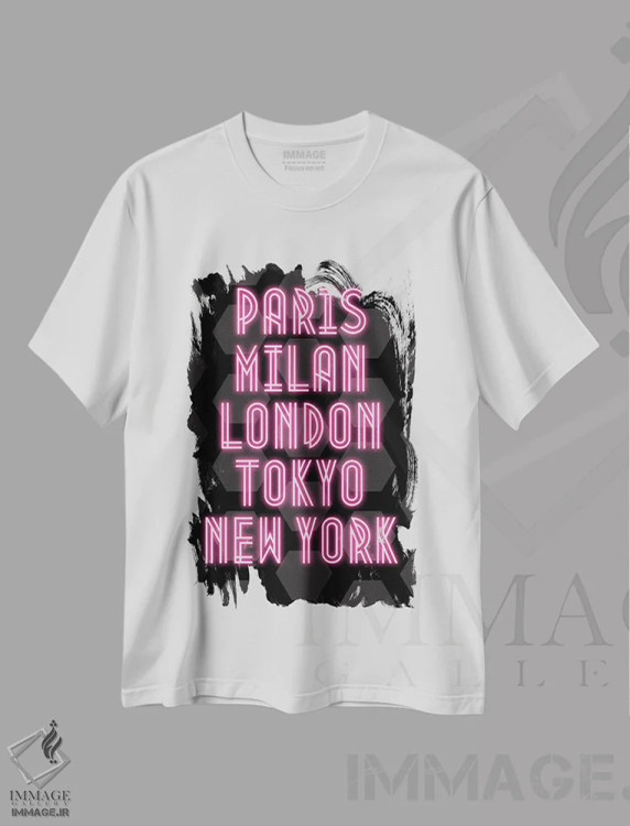 تیشرت سفید طرح دار آثار پیج ترنر - immage.ir