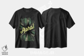 تیشرت مشکی طرح دار آلوها نئونی! طرح هاوایی با نخل ها، تزئینی اثر پیج ترنر | فروشگاه ایماژ