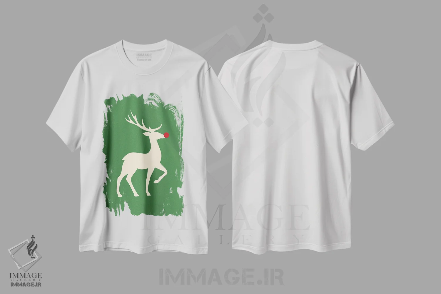 تیشرت سفید طرح دار کریسمس طبیعی، حیوانات کریسمسی اثر پیج ترنر | immage.ir