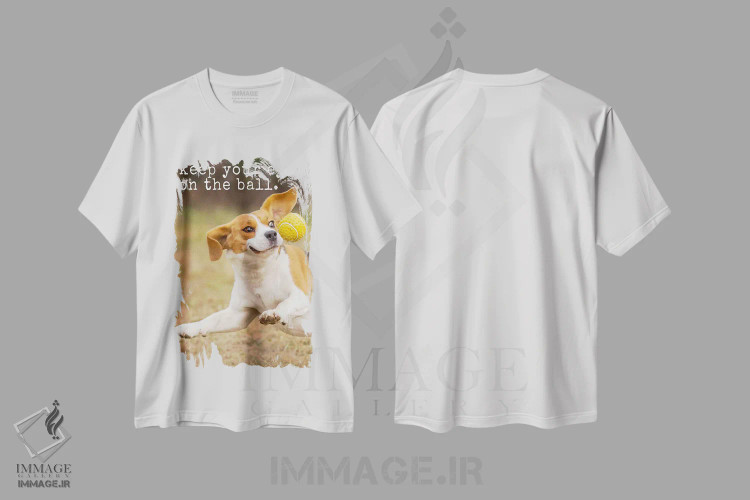 تیشرت سفید طرح دار چشم به توپ، مدیوم اثر داگ ایز گود اند کت ایز گود | immage.ir