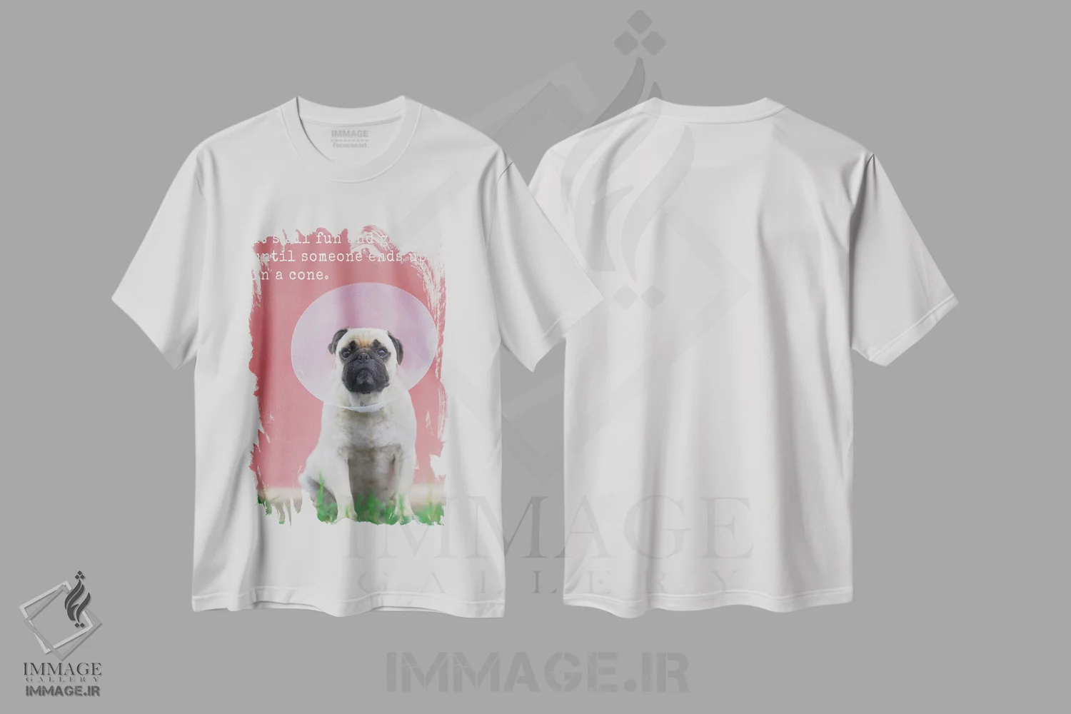 تیشرت سفید طرح دار تفریح و بازی، مدیوم اثر داگ ایز گود اند کت ایز گود | فروشگاه ایماژ