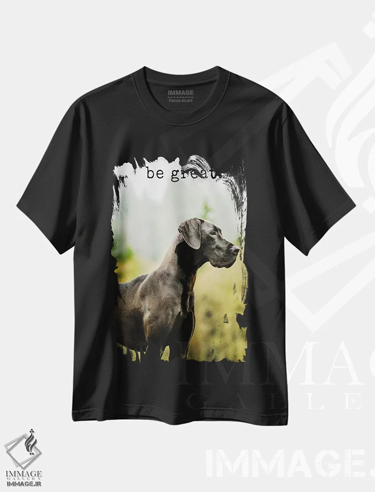 تیشرت مشکی طرح دار عالی باش، مدیوم اثر داگ ایز گود اند کت ایز گود | immage.ir