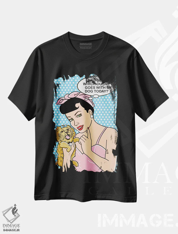 تیشرت مشکی طرح دار کدام لباس با سگم ست می شود؟، هنر فاخر معاصر اثر داگ ایز گود اند کت ایز گود | فروشگاه ایماژ