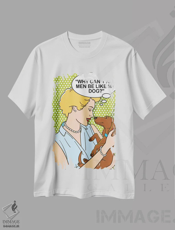 تیشرت سفید طرح دار آثار داگ ایز گود اند کت ایز گود - immage.ir