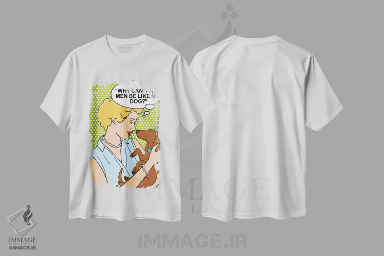 تیشرت سفید طرح دار آثار داگ ایز گود اند کت ایز گود - immage.ir