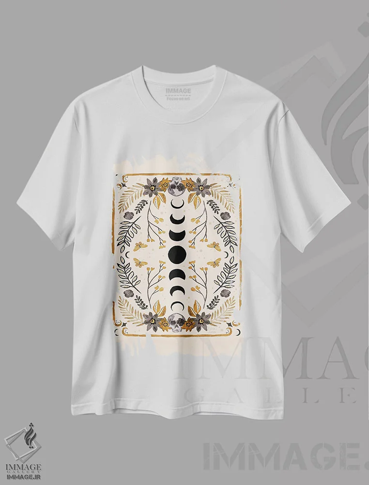 تیشرت سفید طرح دار زمان های جادویی V، هنر دیجیتال اثر دینا جون | immage.ir