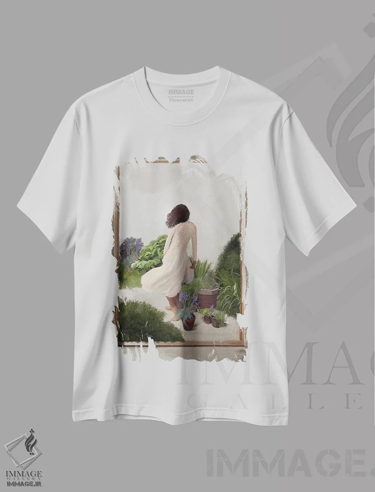 تیشرت سفید طرح دار لباس سفید، هنر آمریکایی آفریقایی تبار اثر اندیله | immage.ir