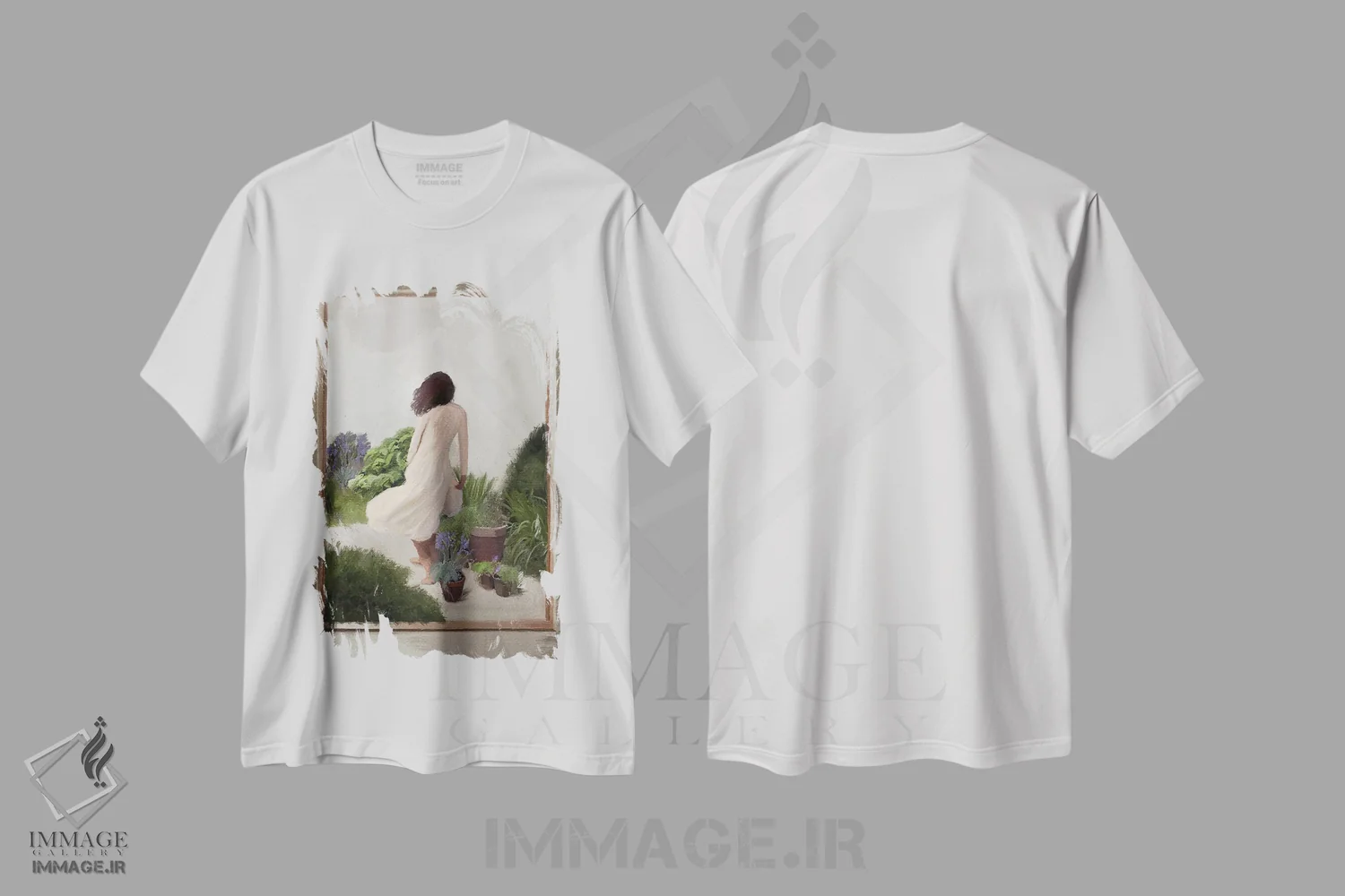 تیشرت سفید طرح دار لباس سفید، هنر آمریکایی آفریقایی تبار اثر اندیله | immage.ir