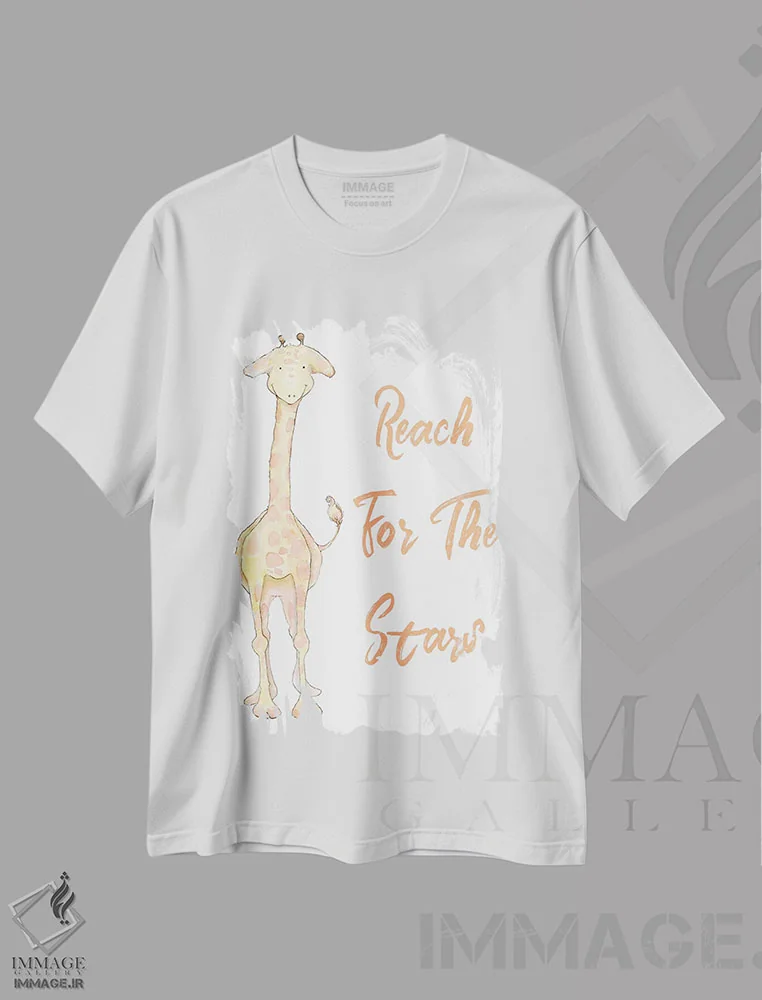تیشرت سفید طرح دار دست یابی به ستارگان، تزئینی اثر دیان آرت | فروشگاه ایماژ