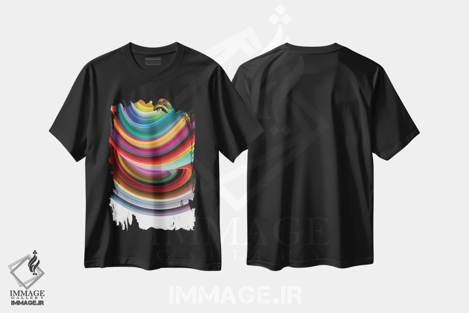 تیشرت مشکی طرح دار دنزل، آبستره اثر دنی ایوان | فروشگاه ایماژ