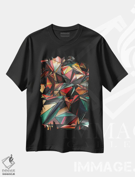 تیشرت مشکی طرح دار مثلث های کثیف اثر دنی ایوان | immage.ir