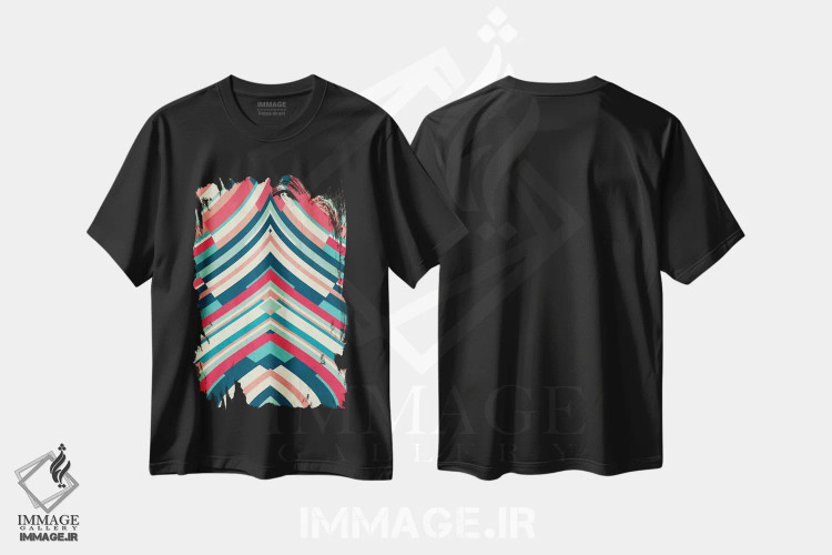 تیشرت مشکی طرح دار شب بخیر هیچ کس، آبستره اثر دنی ایوان | immage.ir