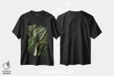 تیشرت مشکی طرح دار موج سبز، عمودی اثر دنی ایوان | فروشگاه ایماژ