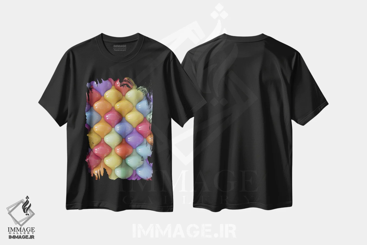 تیشرت مشکی طرح دار الگوی بیضی، آبستره اثر دنی ایوان | immage.ir