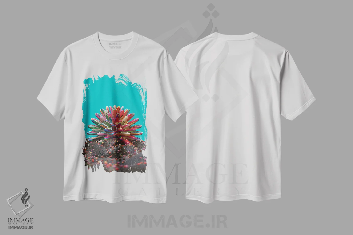 تیشرت سفید طرح دار مرجان، دکوراسیون جایگزین اثر دنی ایوان | immage.ir