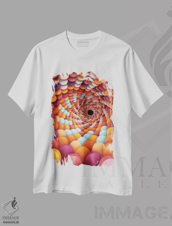 تیشرت سفید طرح دار تمرکز مارپیچی اثر دنی ایوان | فروشگاه ایماژ