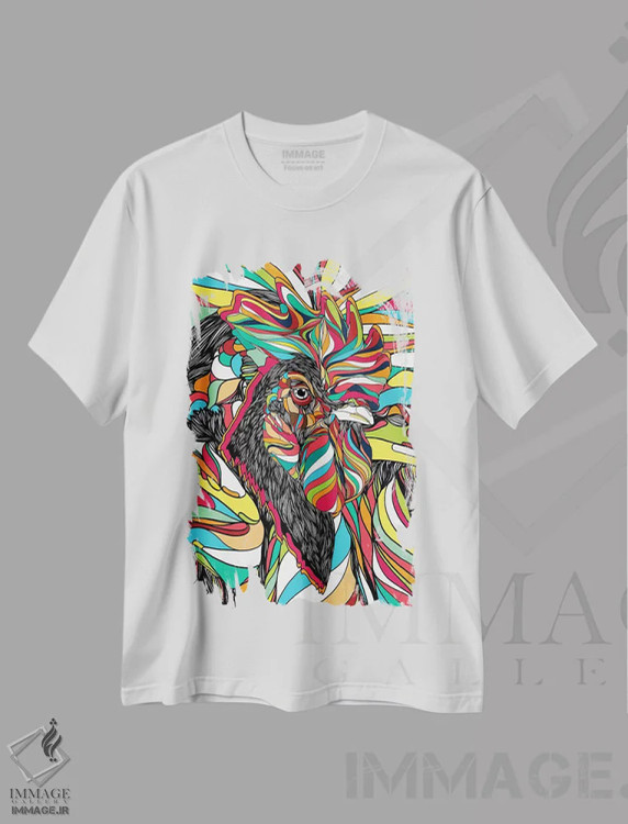 تیشرت سفید طرح دار خروس گرمسیری، دکوراسیون جایگزین اثر دنی ایوان | immage.ir