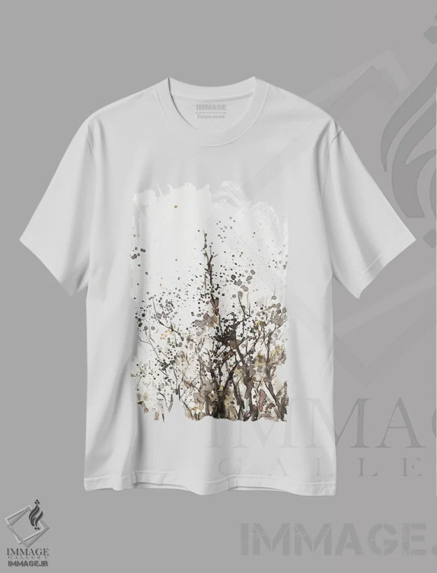 تیشرت سفید طرح دار میان علف های هرز II، تزئینی اثر ساموئل دیکسون | فروشگاه ایماژ