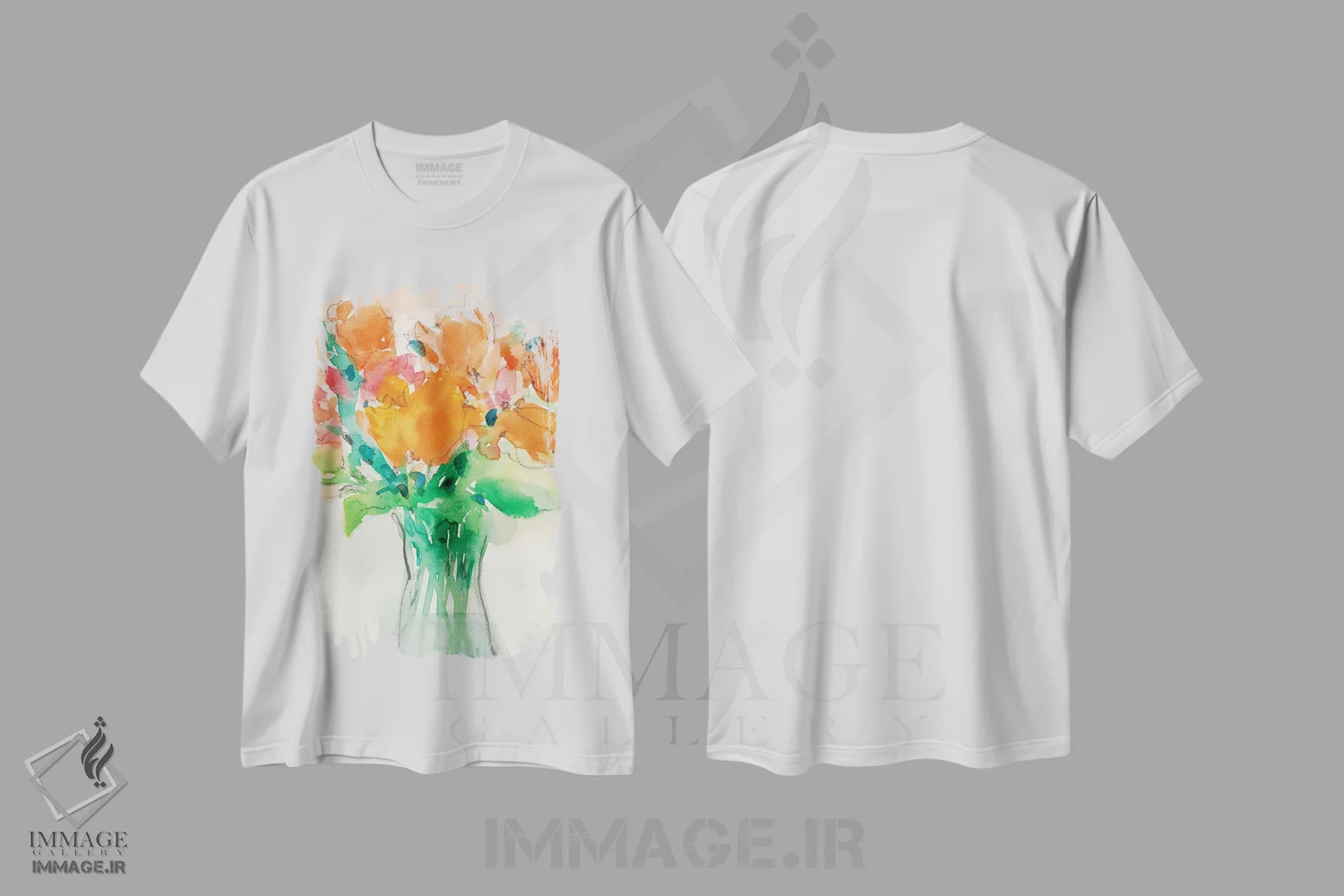 تیشرت سفید طرح دار دسته گل شاد I، مدیوم اثر ساموئل دیکسون | فروشگاه ایماژ