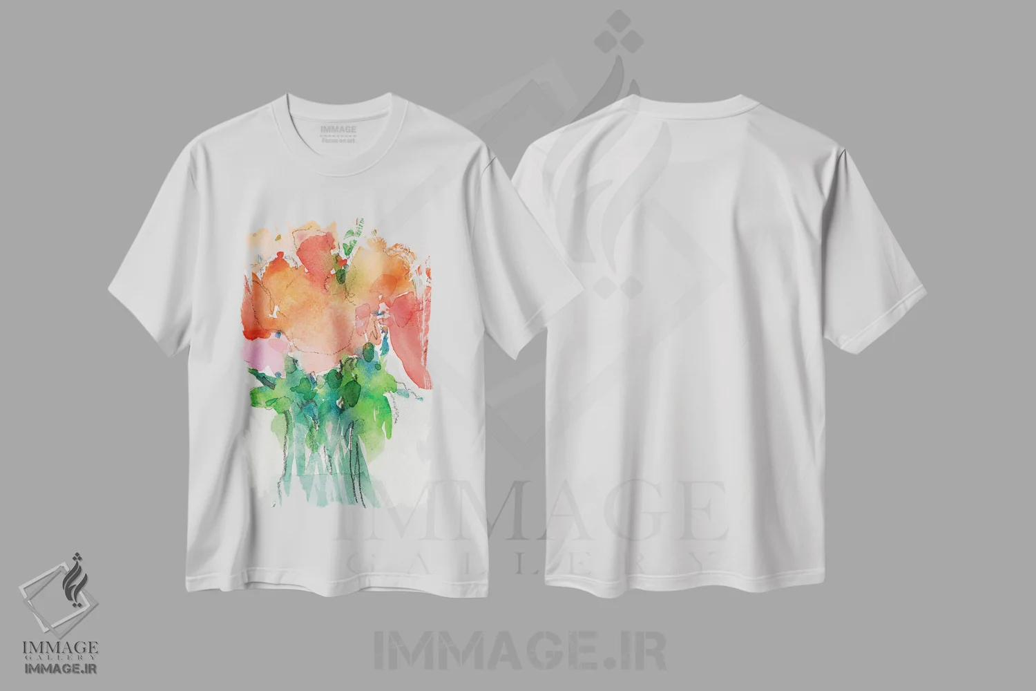 تیشرت سفید طرح دار دسته گل شاد II، مدیوم اثر ساموئل دیکسون | immage.ir