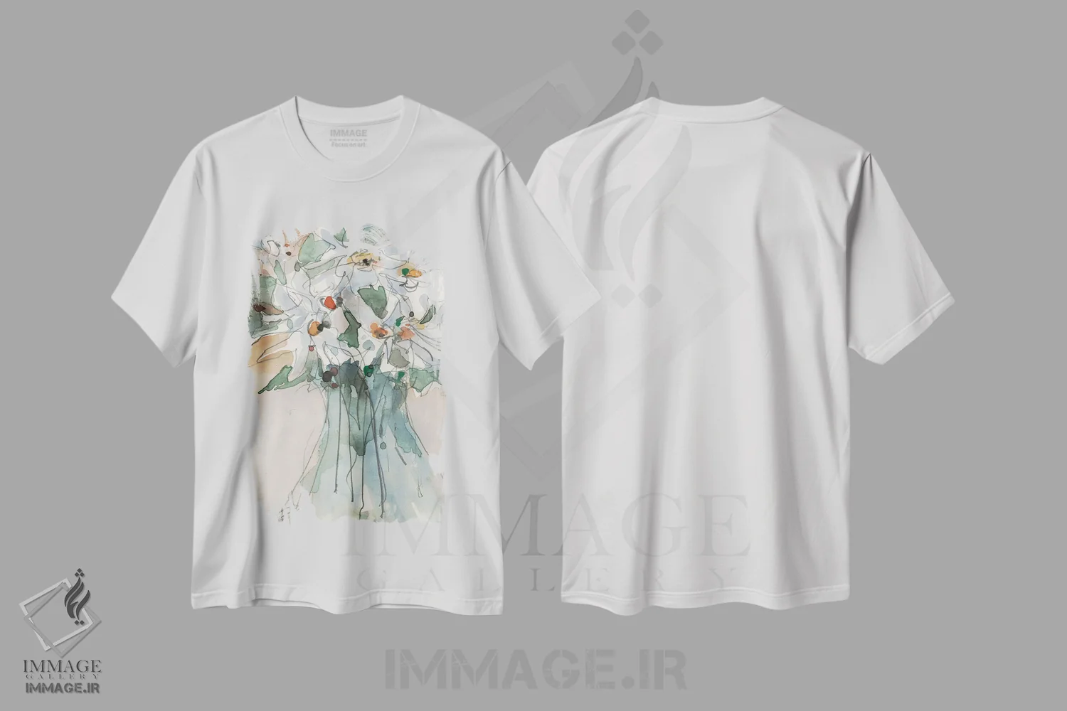 تیشرت سفید طرح دار دید گل داوودی I، دکور روستایی اثر ساموئل دیکسون | immage.ir