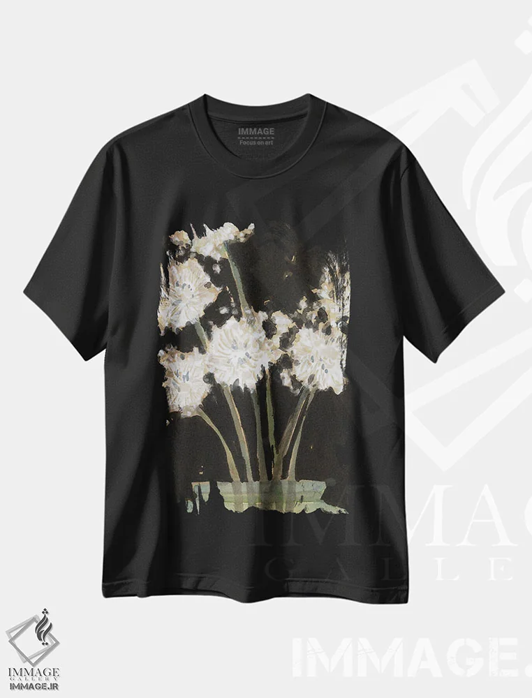 تیشرت مشکی طرح دار قاصدک ها I، دکور روستایی اثر ساموئل دیکسون | immage.ir