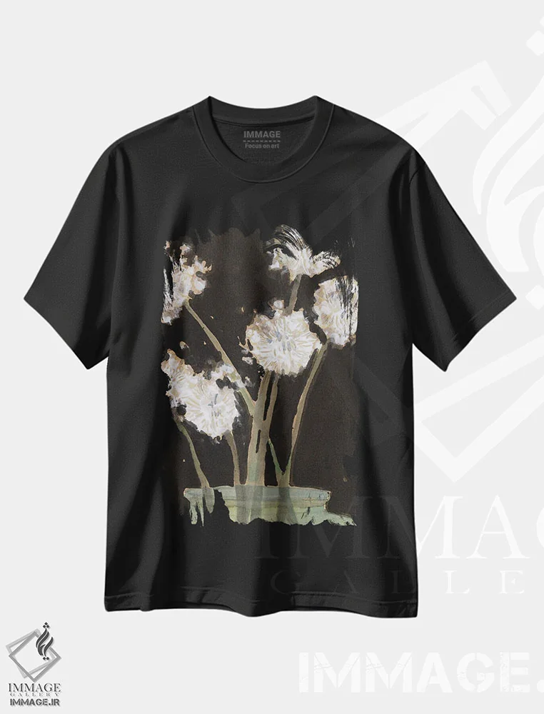 تیشرت مشکی طرح دار قاصدک ها II، دکور روستایی اثر ساموئل دیکسون | فروشگاه ایماژ