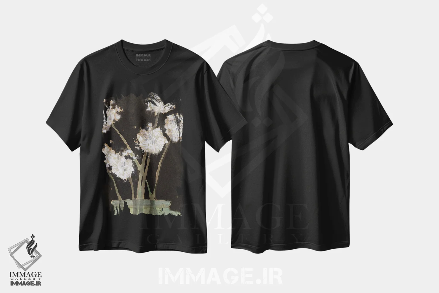 تیشرت مشکی طرح دار قاصدک ها II، دکور روستایی اثر ساموئل دیکسون | فروشگاه ایماژ