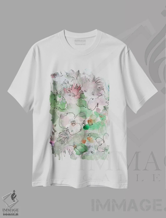 تیشرت سفید طرح دار جزئیات ظریف I، دکور معاصر اثر ساموئل دیکسون | فروشگاه ایماژ