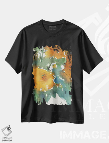 تیشرت مشکی طرح دار غرق شدن در گل ها I، دکور معاصر اثر ساموئل دیکسون | فروشگاه ایماژ