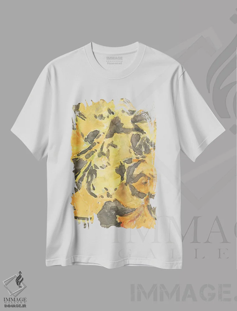 تیشرت سفید طرح دار جوانه زدن جینکو I، آبستره اثر ساموئل دیکسون | فروشگاه ایماژ