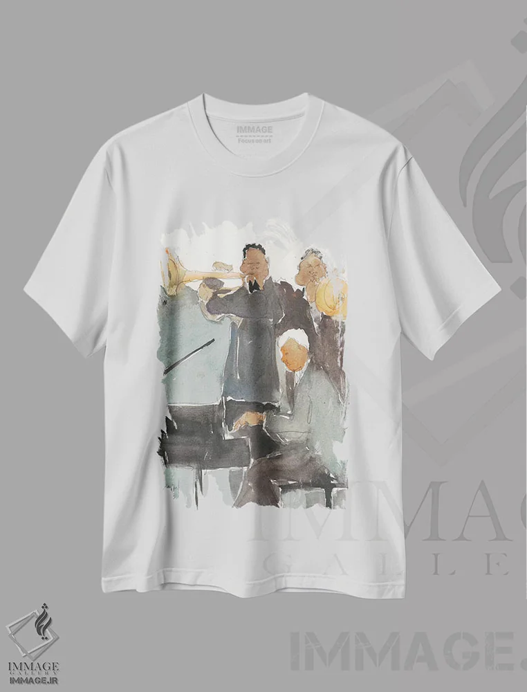 تیشرت سفید طرح دار همه با هم اکنون ۱، دکور معاصر اثر ساموئل دیکسون | immage.ir