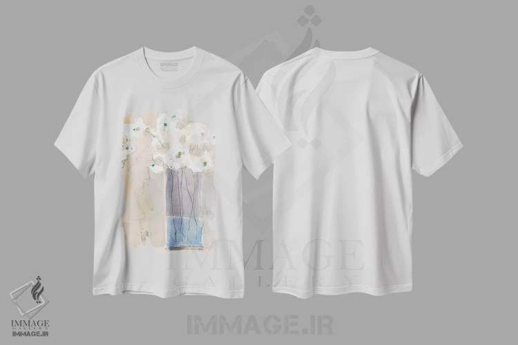 تیشرت سفید طرح دار گلدان کوچک II، دکور معاصر اثر ساموئل دیکسون | immage.ir
