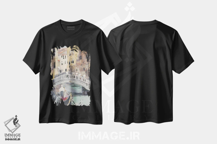تیشرت مشکی طرح دار در امتداد کانال ونیز، دکور معاصر اثر ساموئل دیکسون | immage.ir