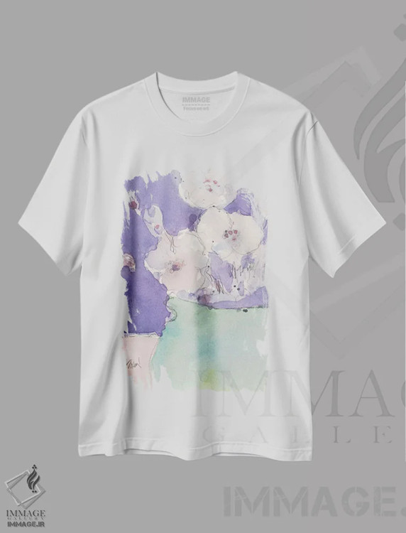 تیشرت سفید طرح دار اشیای گلدار ۲، دکور معاصر اثر ساموئل دیکسون | immage.ir
