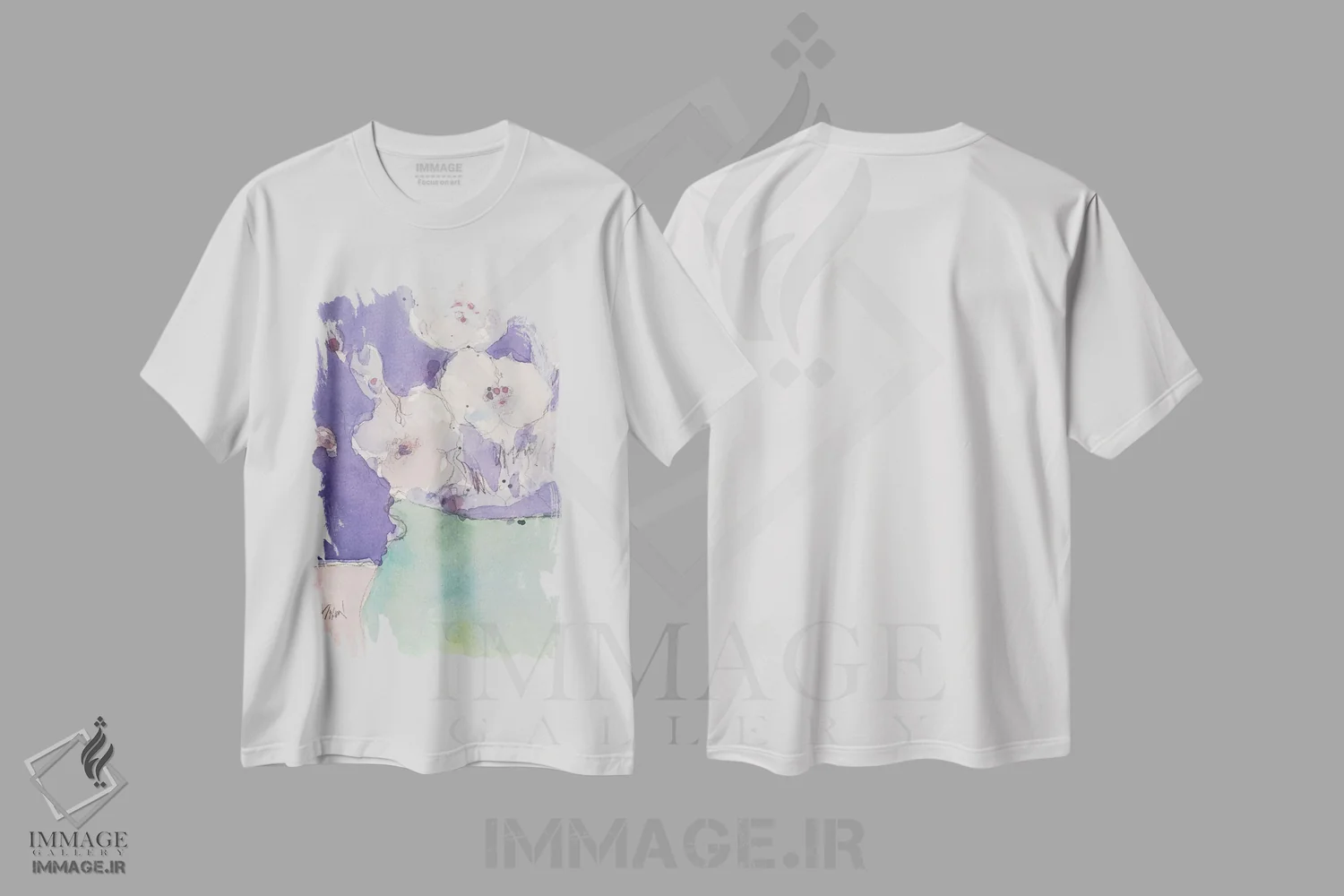 تیشرت سفید طرح دار اشیای گلدار ۲، دکور معاصر اثر ساموئل دیکسون | immage.ir
