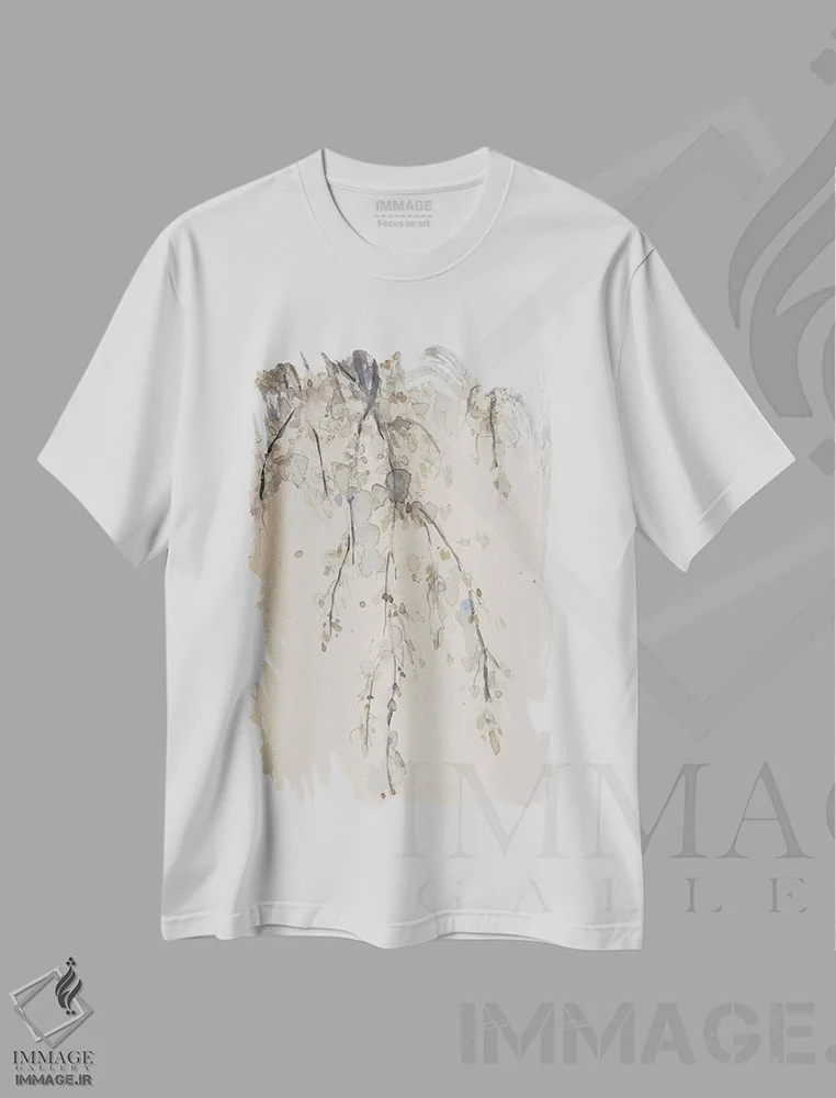 تیشرت سفید طرح دار سایهٔ معمولی ۲، دکور معاصر اثر ساموئل دیکسون | فروشگاه ایماژ