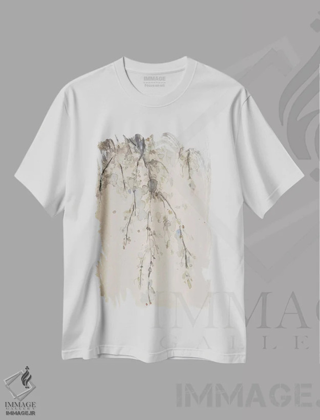 تیشرت سفید طرح دار سایهٔ معمولی ۲، دکور معاصر اثر ساموئل دیکسون | فروشگاه ایماژ