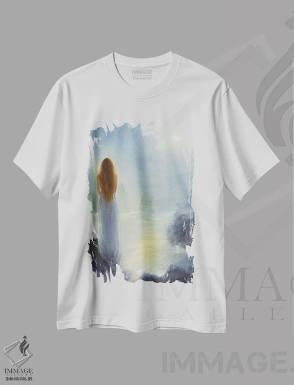 تیشرت سفید طرح دار درخشان، مدیوم اثر دیوید جواکین | immage.ir