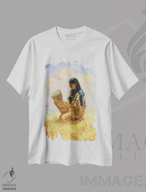 تیشرت سفید طرح دار مادری، تزئینی اثر دیوید جواکین | فروشگاه ایماژ